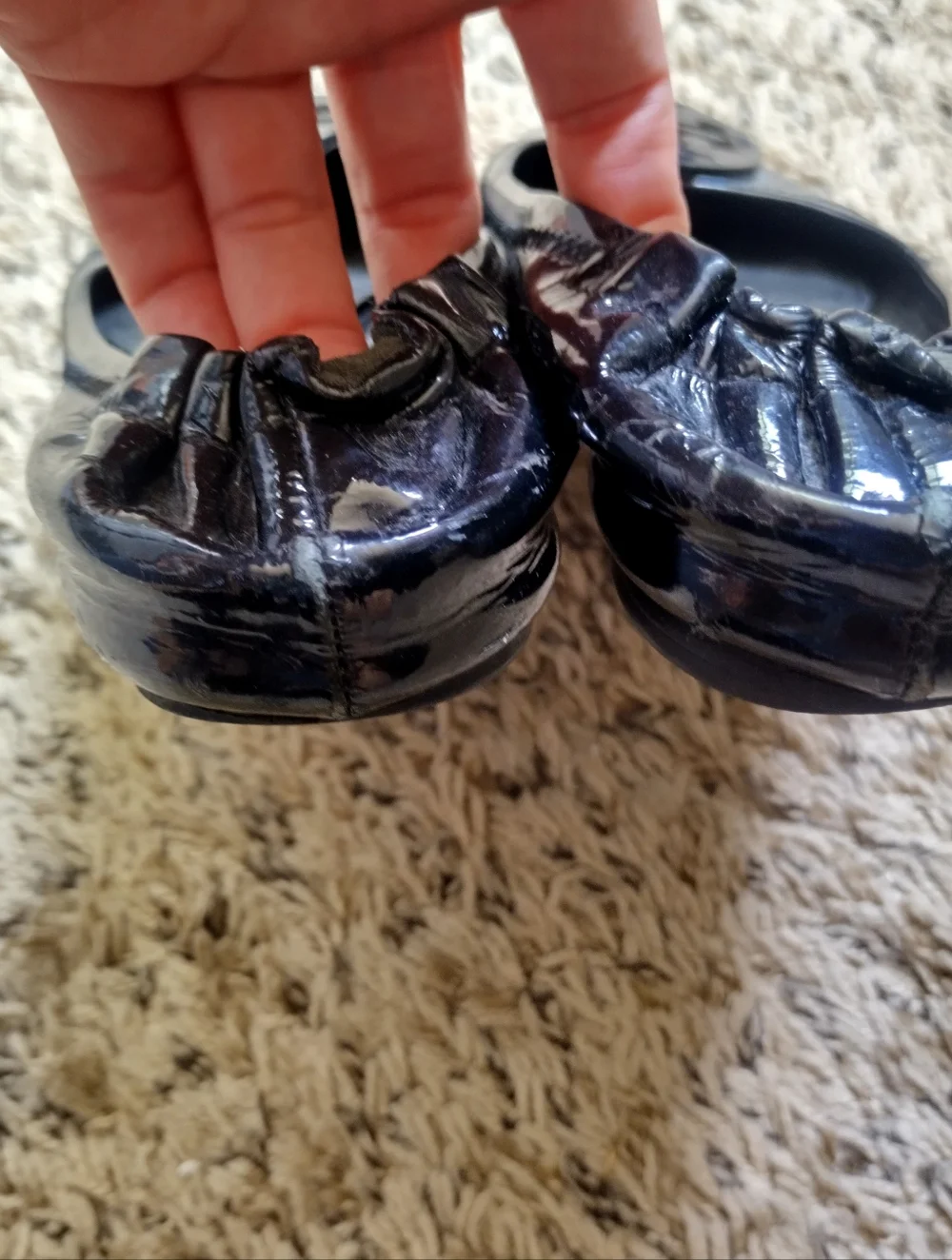 Tory Burch Reva Patent Leather Ballet Flats Black Sz 7